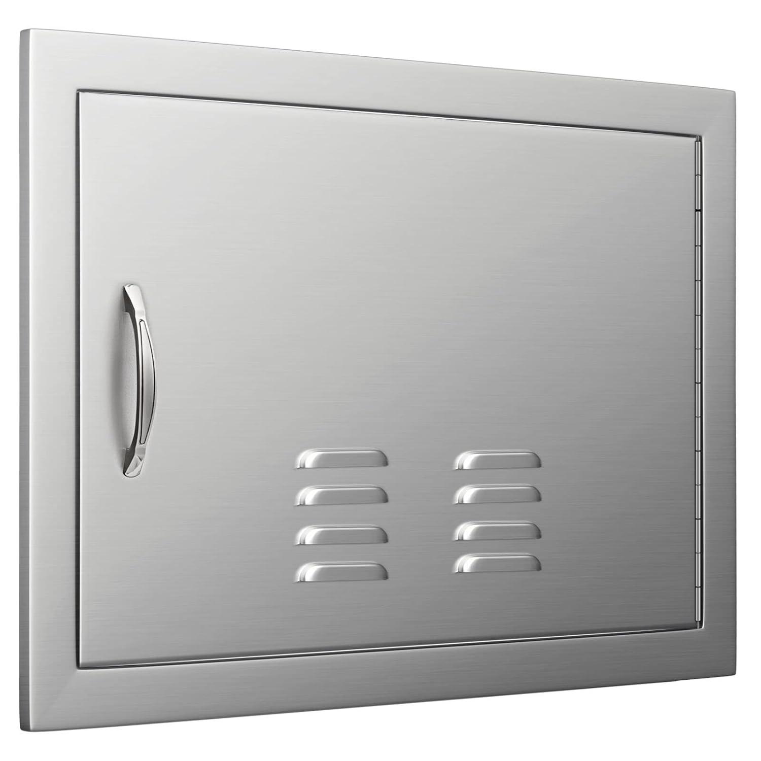 24 in. W x 17 in. H Single Outdoor Kitchen Door BBQ Access Door Stainless Steel Flush Mount Door Wall Vertical Door