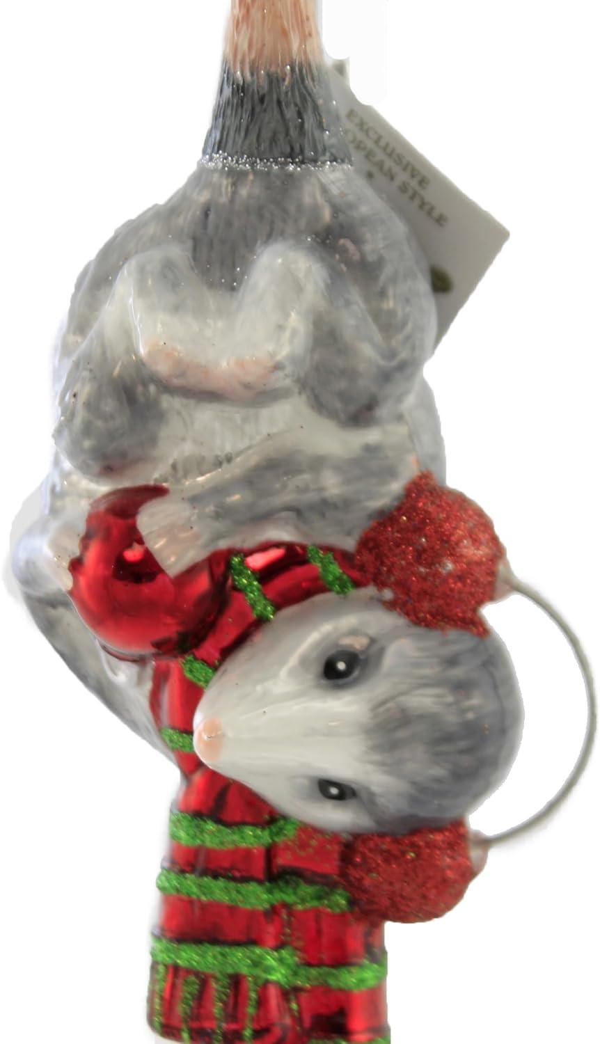 Kurt Adler Noble Gems Glass Christmas Ornament, Hanging Possum