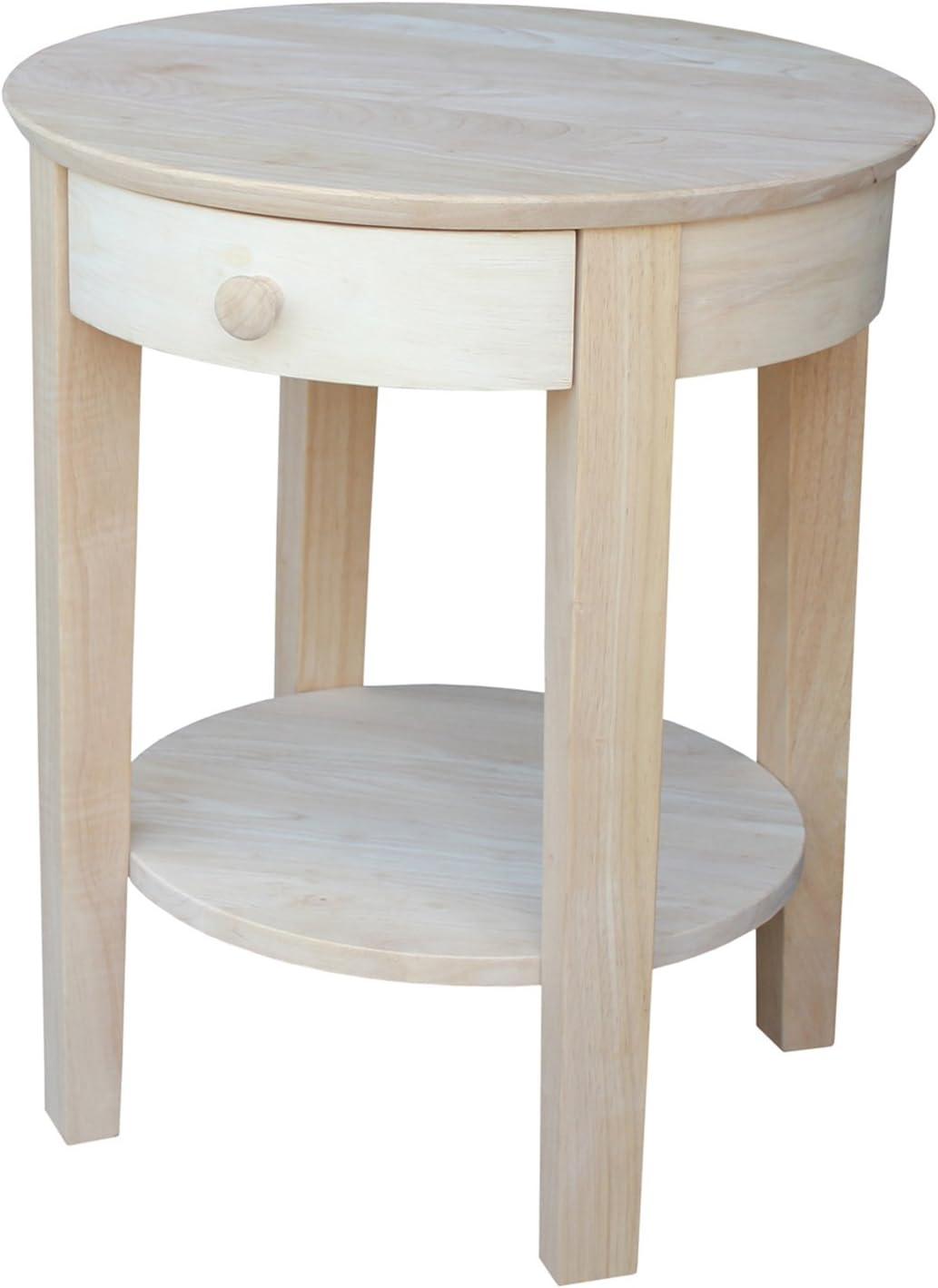 Solid Wood Top End Table with Storage