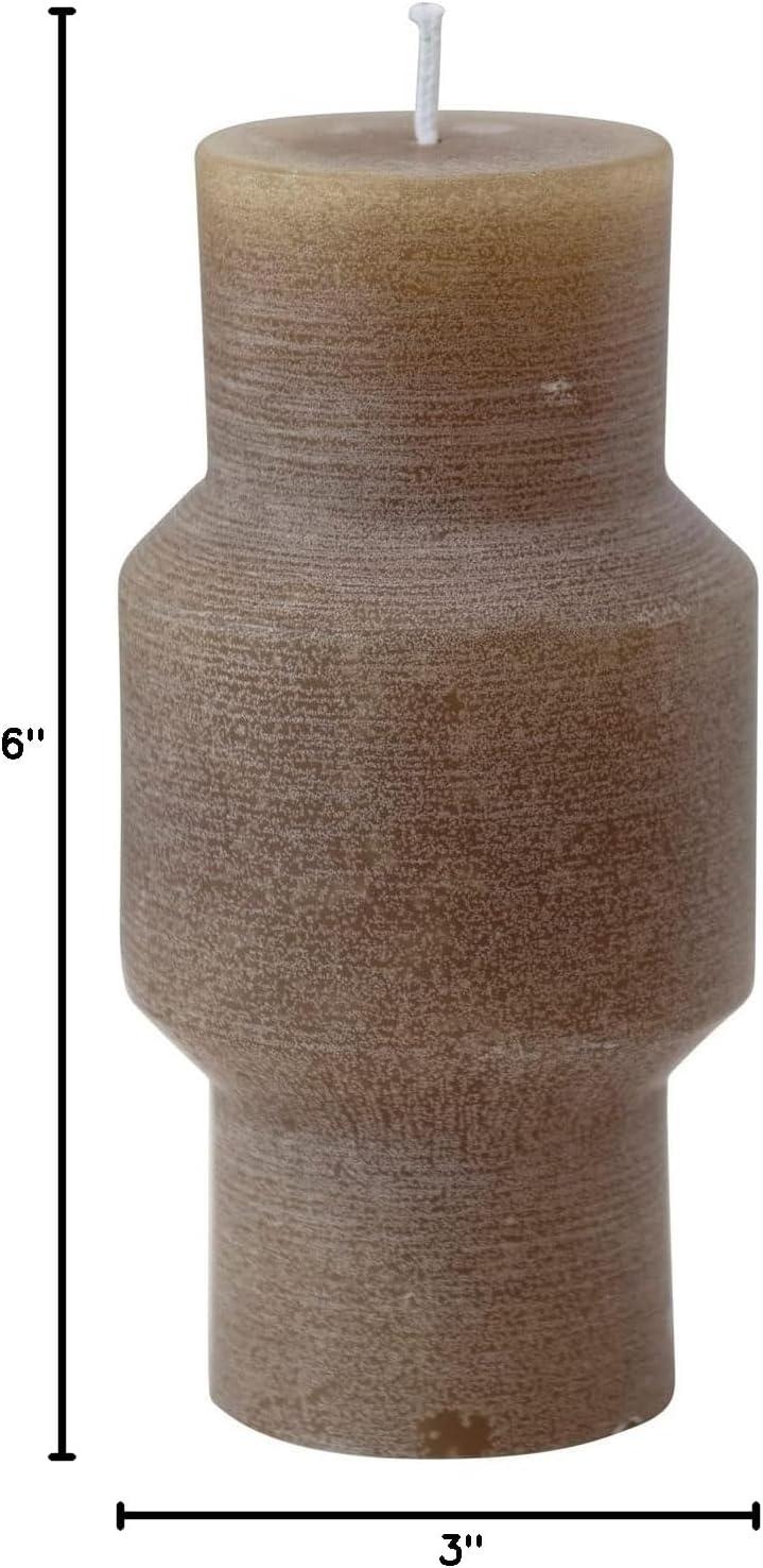 Olive 6" Unscented Totem Pillar Candle