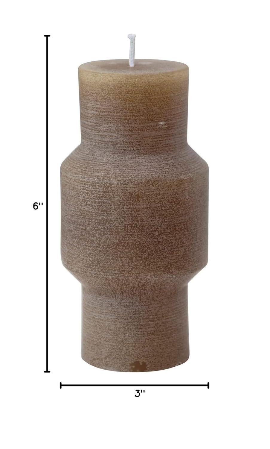 Olive 6" Unscented Totem Pillar Candle