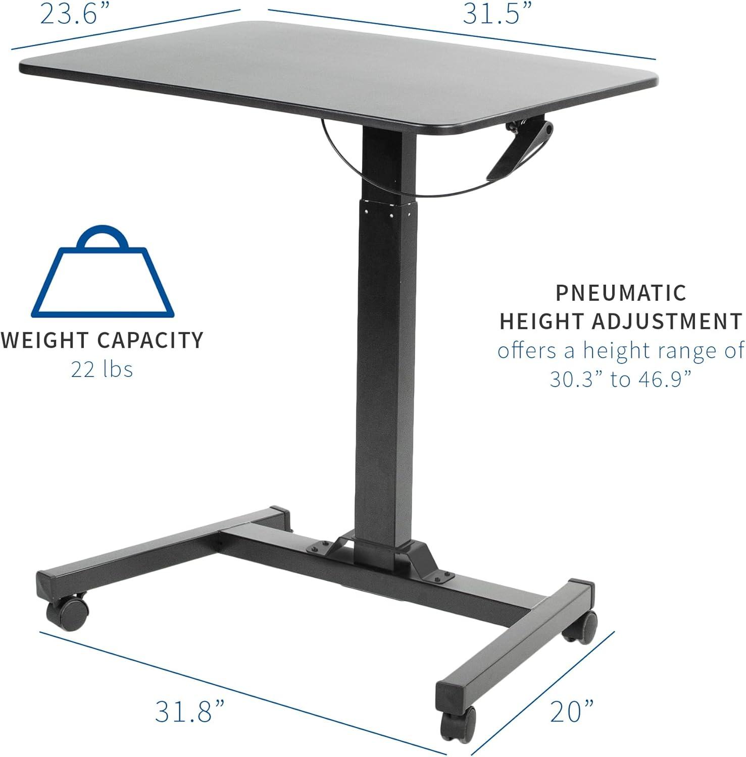 VIVO Adjustable Presentation Cart Tension Spring Sit-Stand Mobile Workstation (CART-V07B)