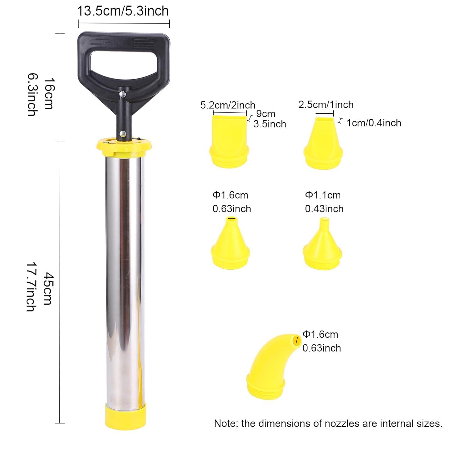 Mortar Gun Grout Gun Cement Caulk Gun Stainless Steel Lime Caulking Gun Brick Pointing Tools with 5 Nozzles