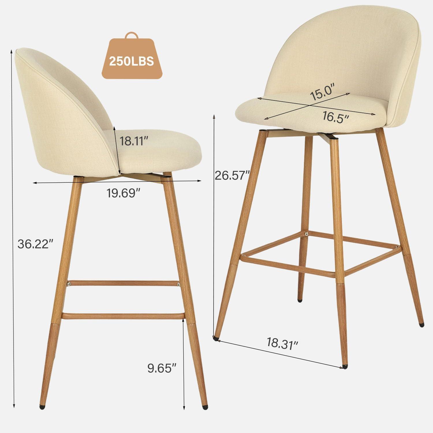 Bayou Breeze Upholstered Swivel Bar & Counter Stool (Set Of 2)