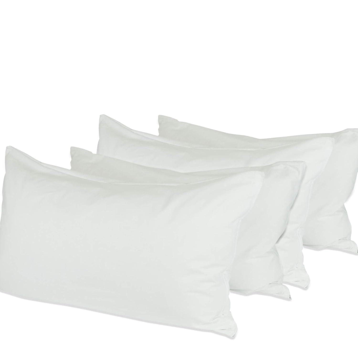 Luxury Hotel Collection, Ultra Soft Pillow Protector | Pillow Cover with Zipper, Soft & Comfortable for Hair and Skin, White - Queen Size - Set of 4