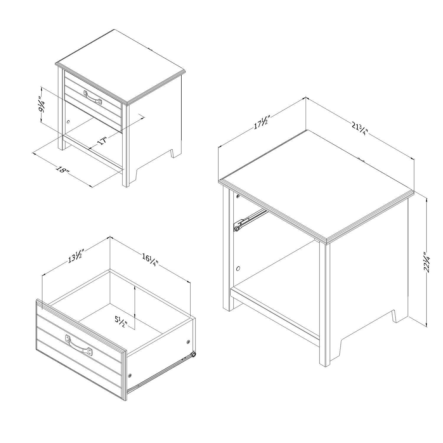 Cubby 1 Drawer Nightstand