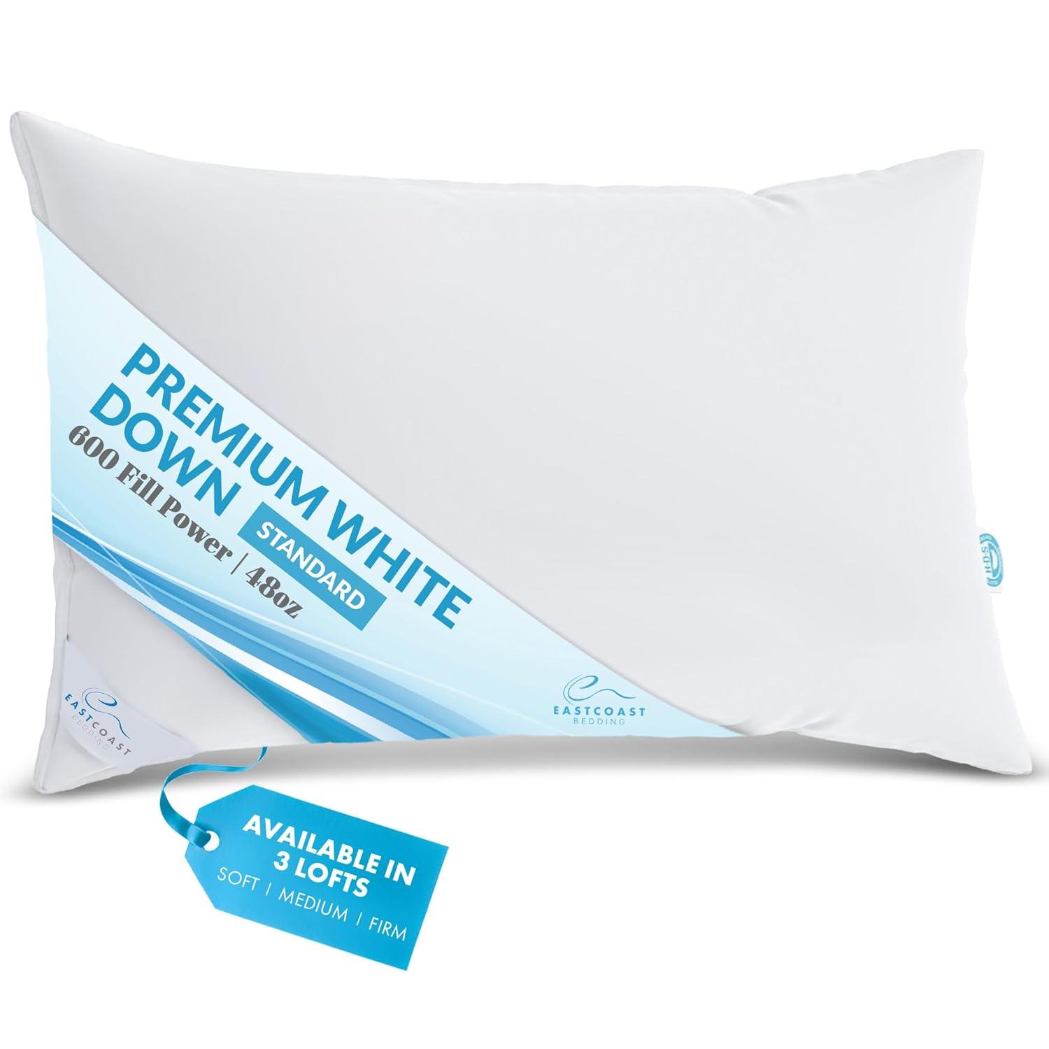 East Coast Bedding Medium Elite Premium Down Dream 600 Fill Power Pillow Pack of 1