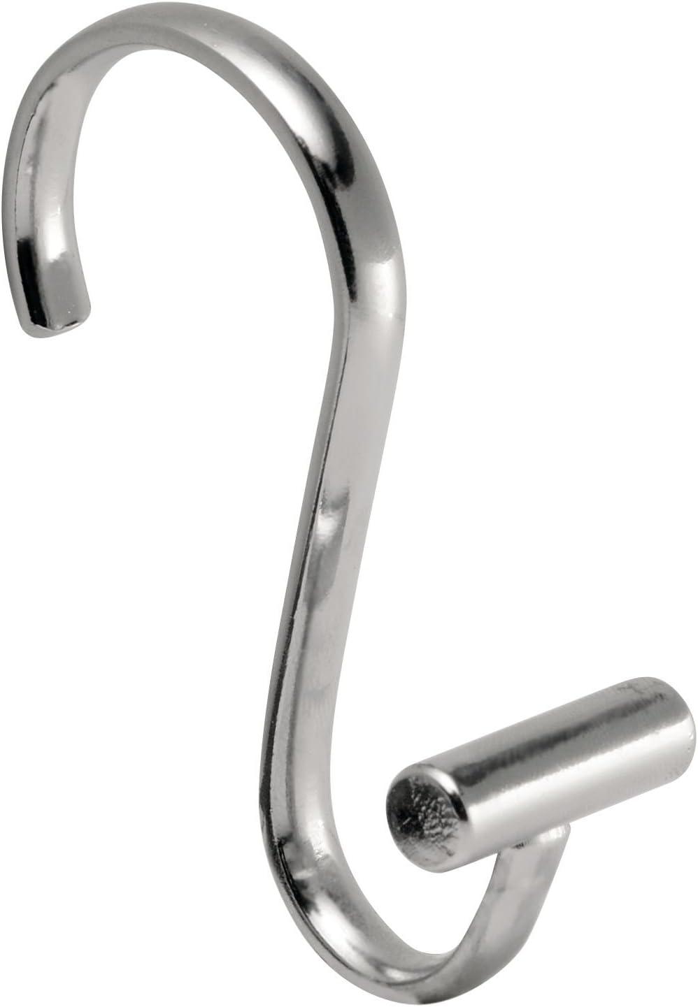 iDESIGN Metal T Bar Shower Curtain Hooks Set of 12 Chrome