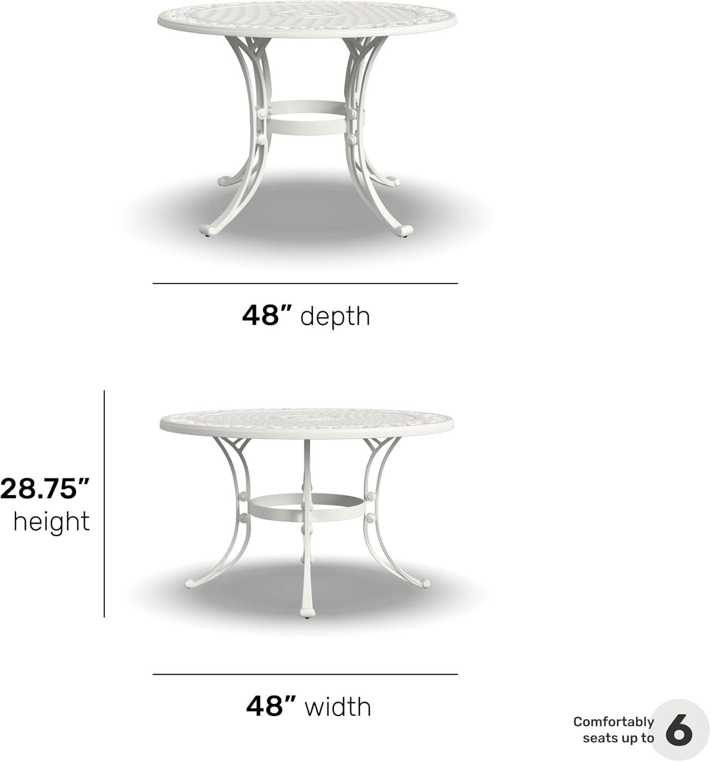 Homestyles Sanibel Aluminum Outdoor Dining Table in White