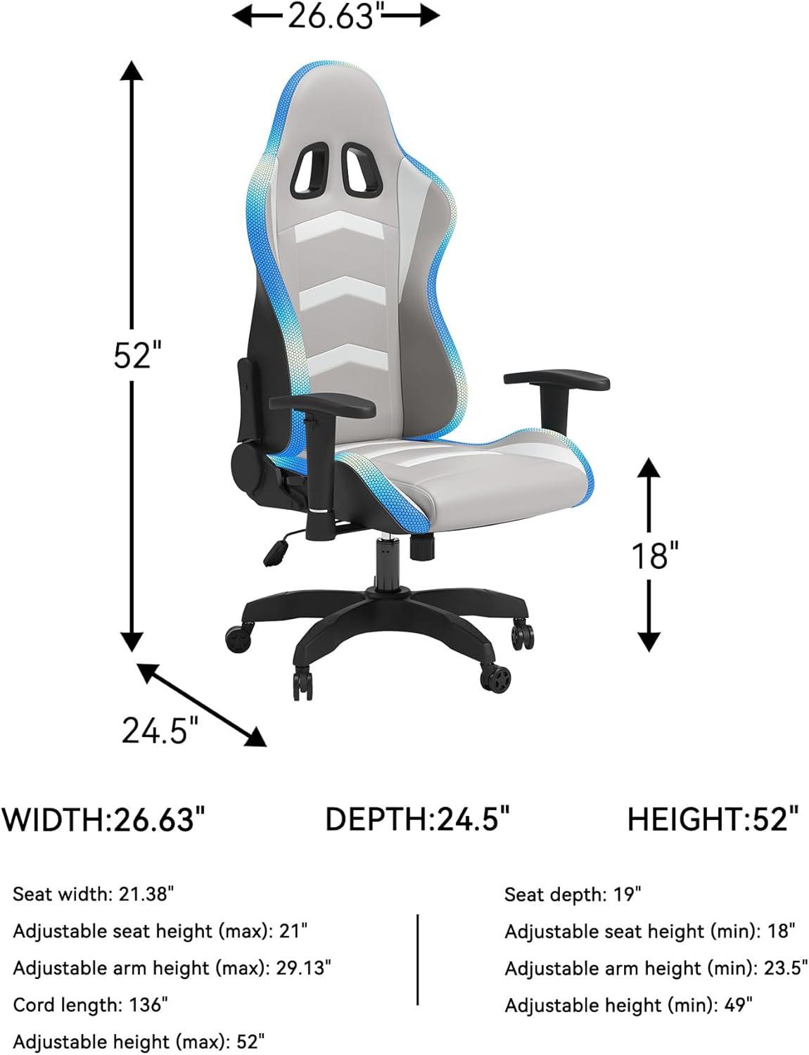 Signature Design by Ashley Contemporary Lynxtyn Home Office Desk Chair White/Gray