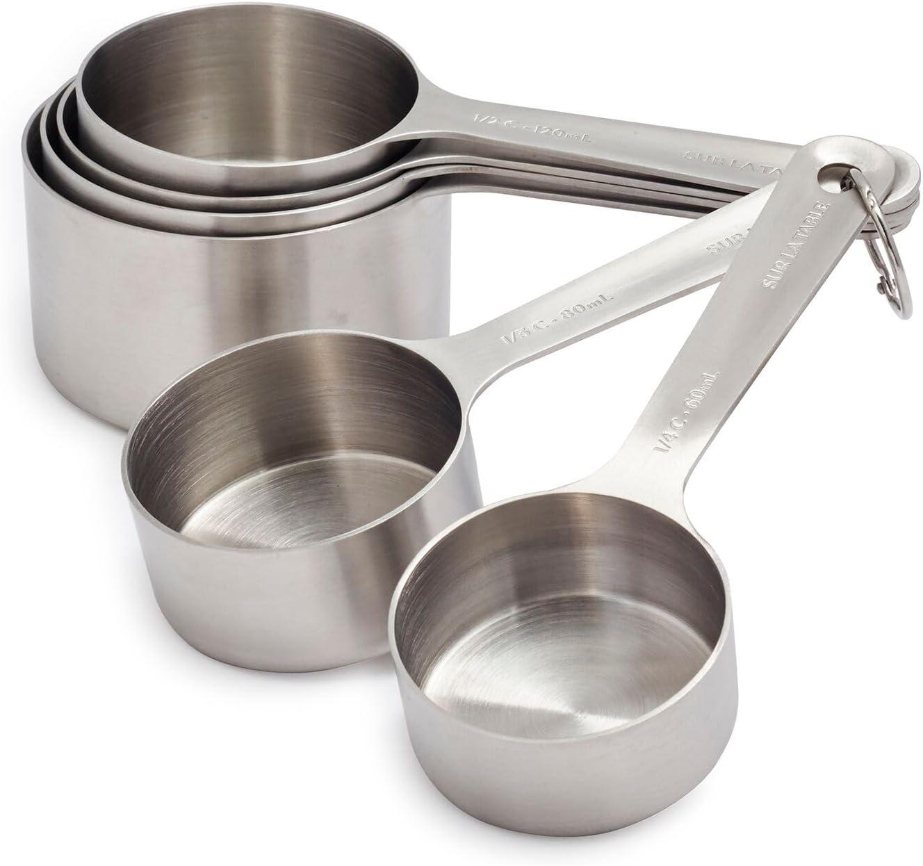 Stainless Steel Measuring Cups, Set of 6, Silver