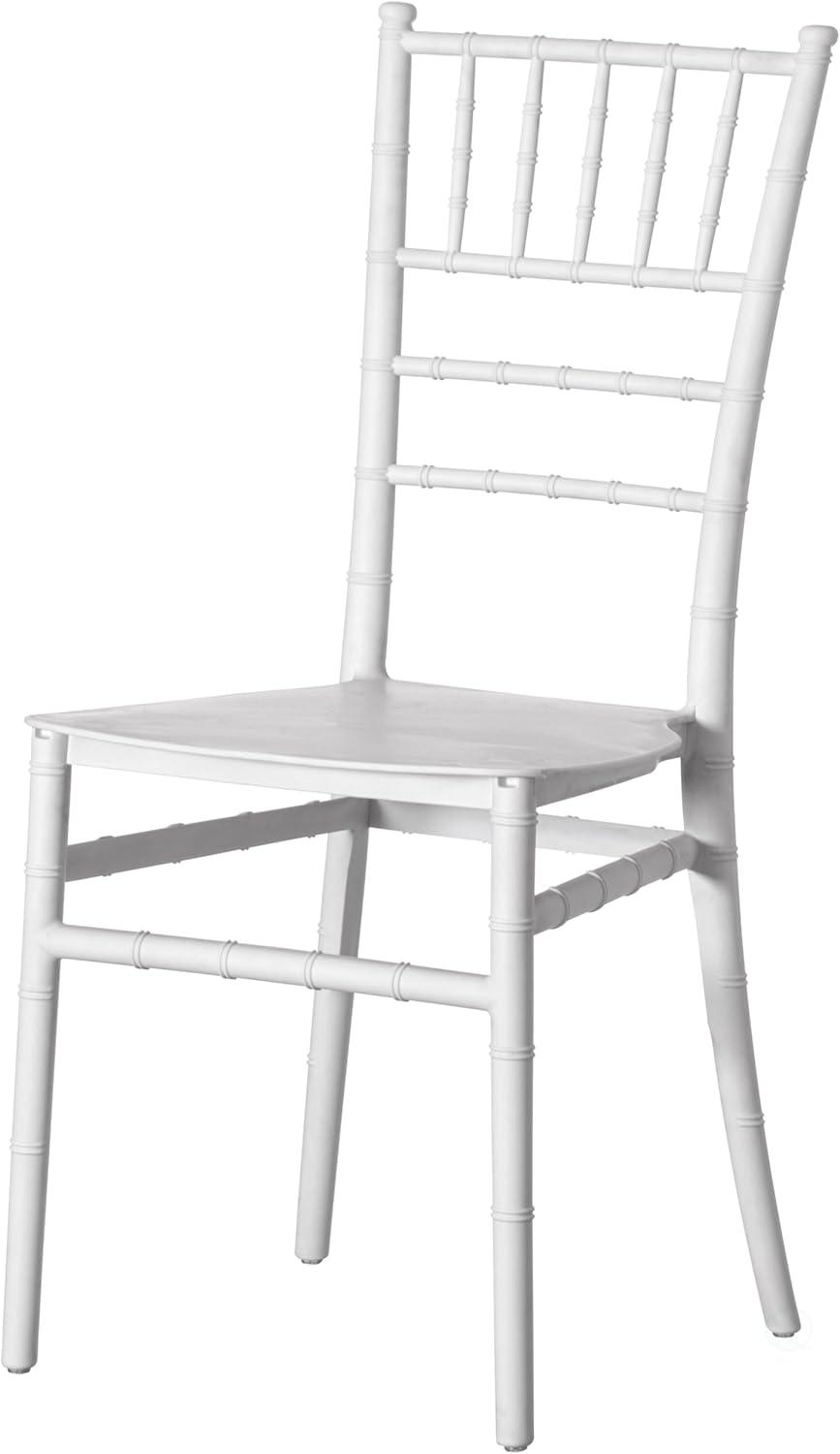 Fabulaxe Modern White Stackable Chiavari Dining Chair, Seating for Dining, Events and Weddings, Party Chair, White