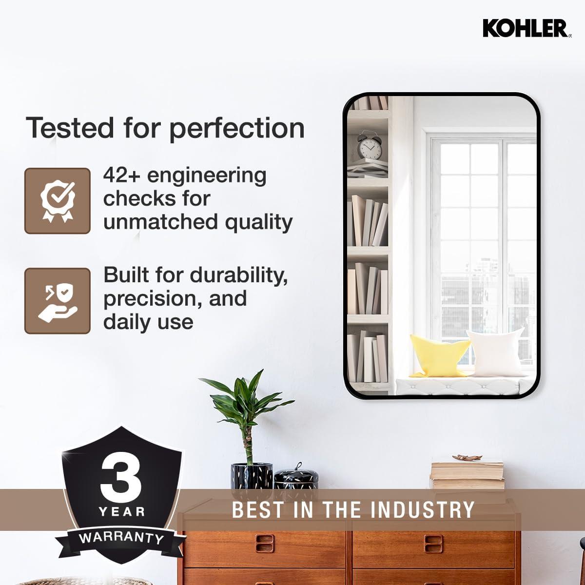 KOHLER Essential Rectangular Wall Mirror, Bathroom / Vanity Mirror with Frame