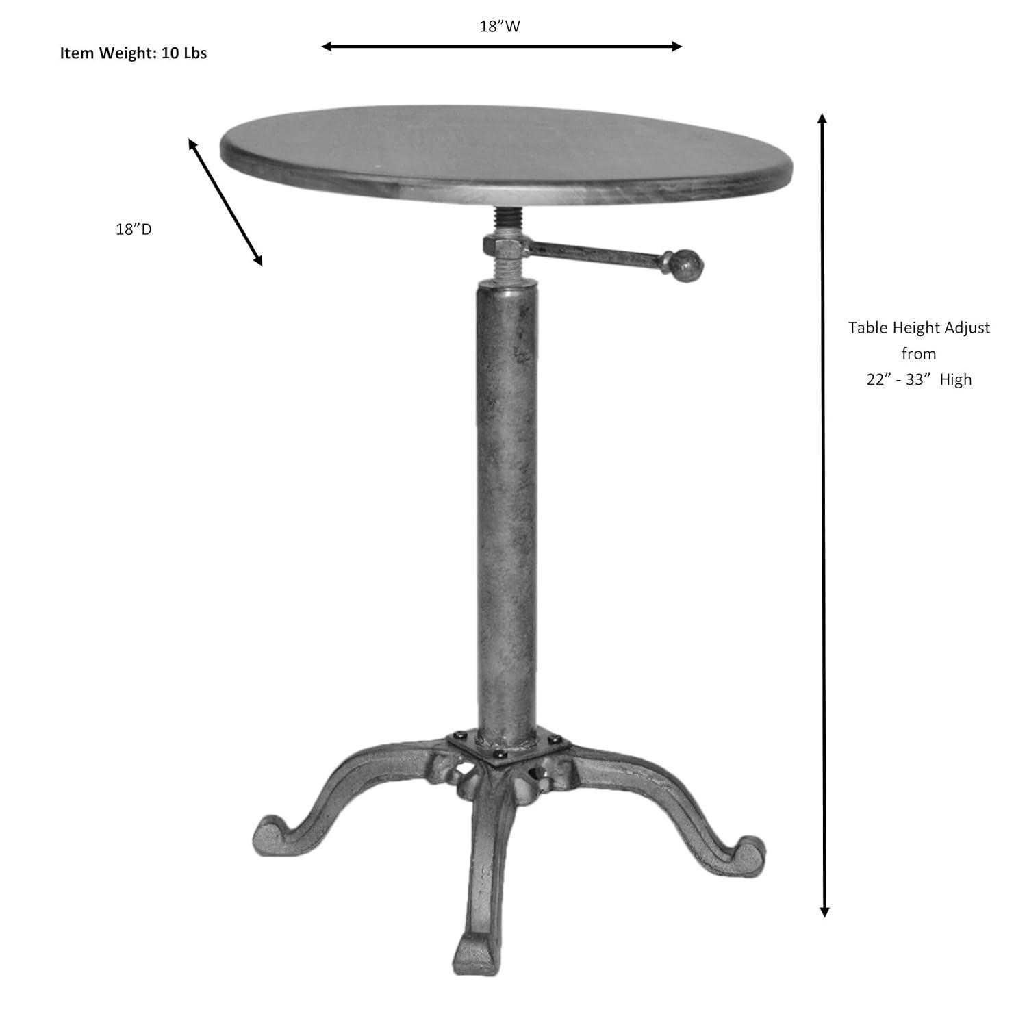 Carolina Living Colton Adjustable Vintage Table Natural Driftwood/Aged Iron: Mango Wood, Iron Frame, 30 Day Warranty