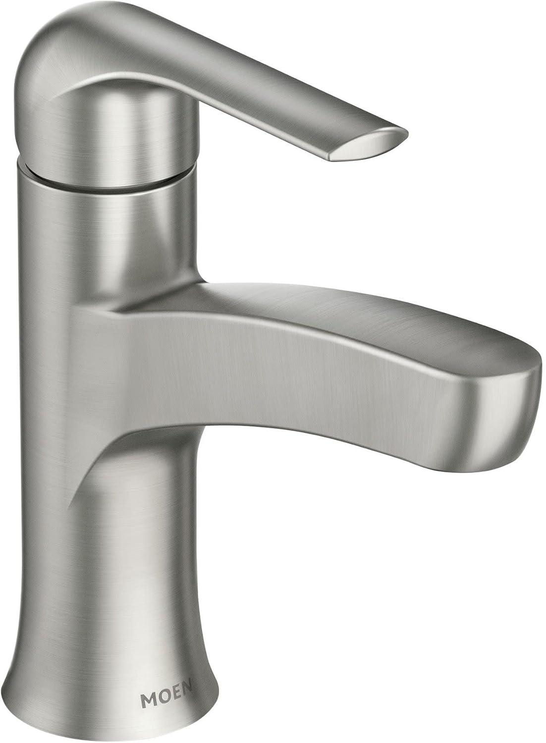 Moen Tilson Spot Resist Brushed Nickel Bathroom Faucet with Optional Deck Plate, 84565SRN