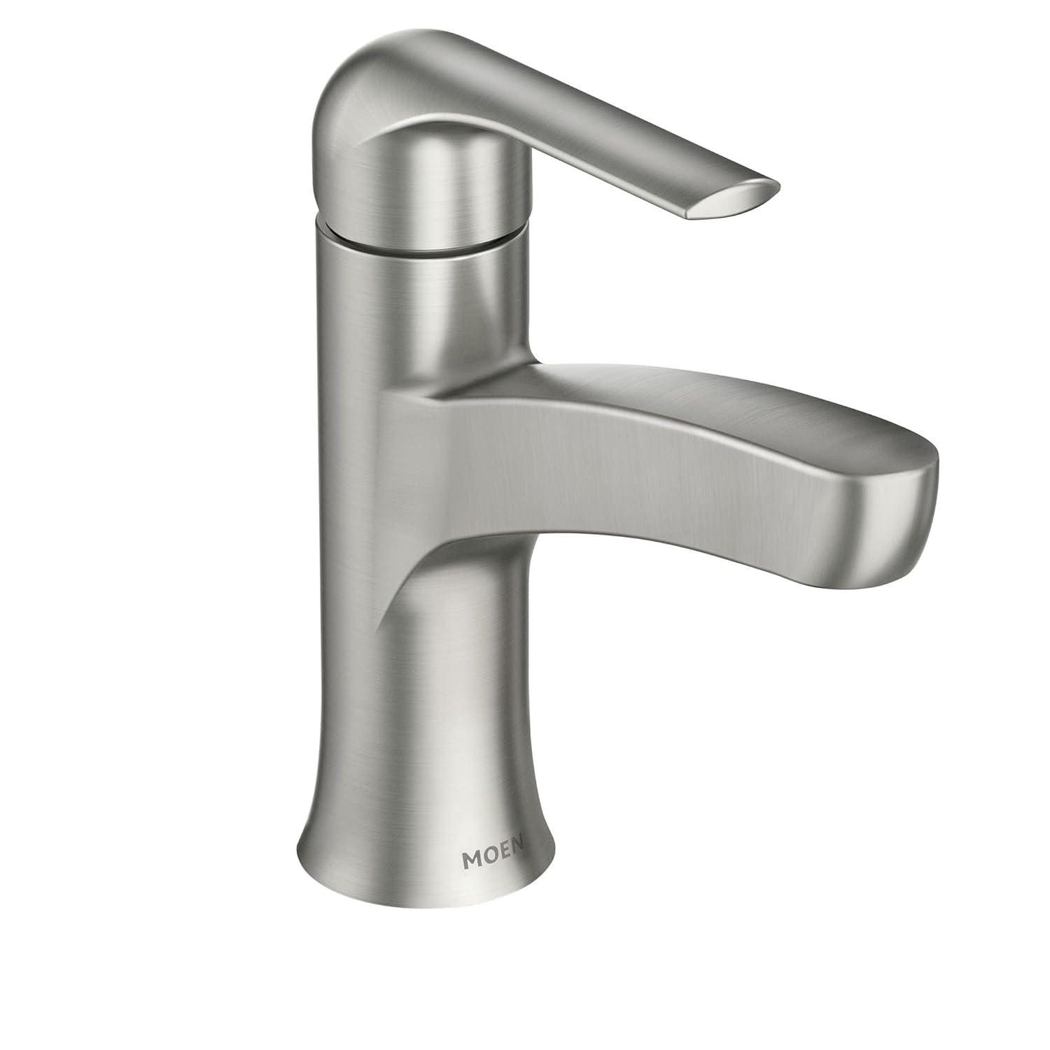 Moen Tilson Spot Resist Brushed Nickel Bathroom Faucet with Optional Deck Plate, 84565SRN