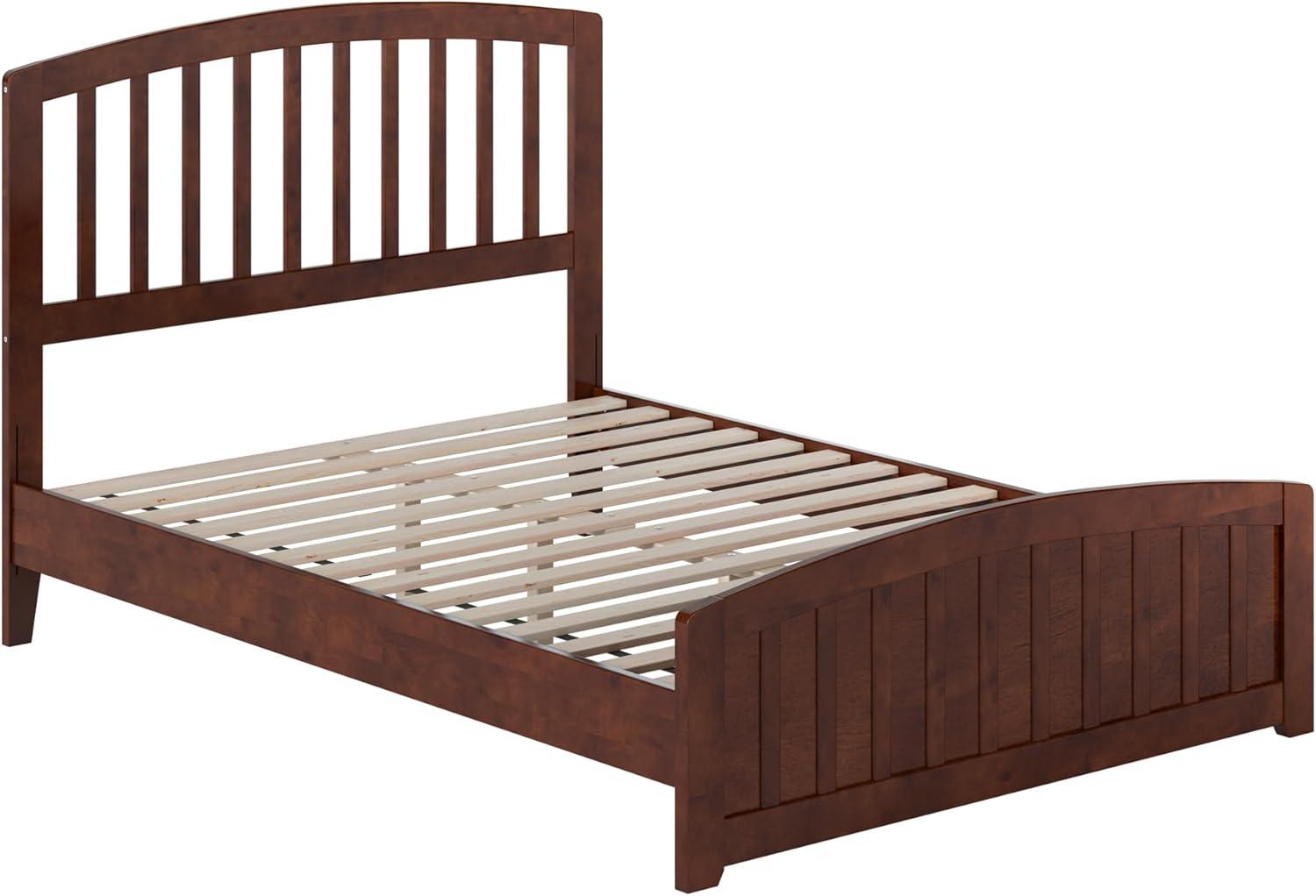 AFI Quincy Full Solid Wood Low Profile Platform Bed with Matching Footboard, Walnut