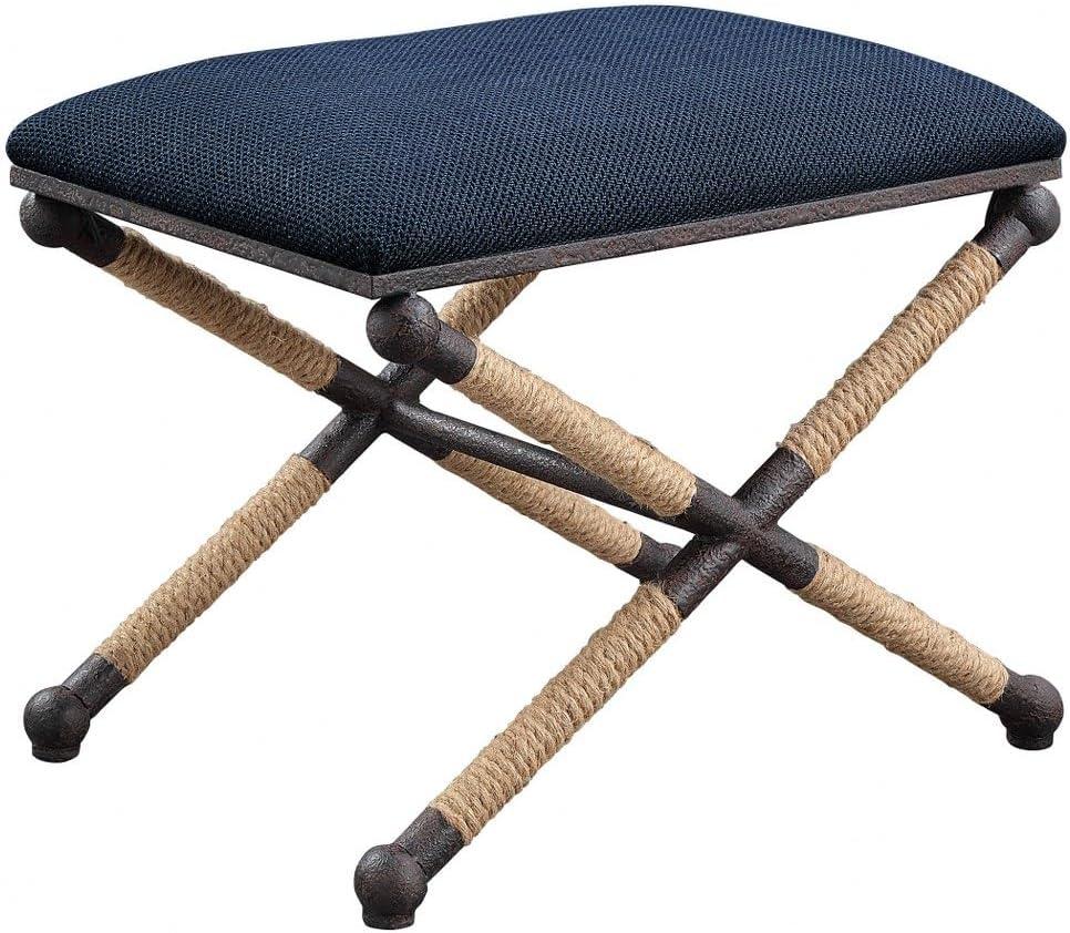 Uttermost Firth Small Navy Fabric Bench