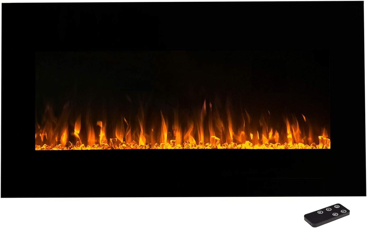 Northwest 42" Electric Fireplace Wall Mounted Led Fire And Ice Flame with Remote: Indoor 42 Inch Heater, Tempered Glass