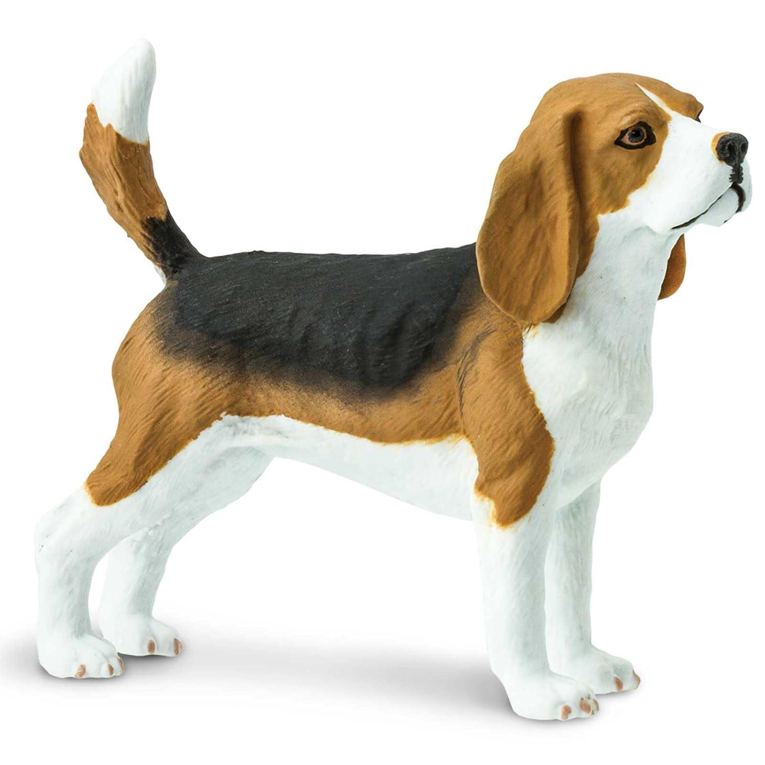 Hand-Painted Beagle Figurine 2.5" Plastic Toy