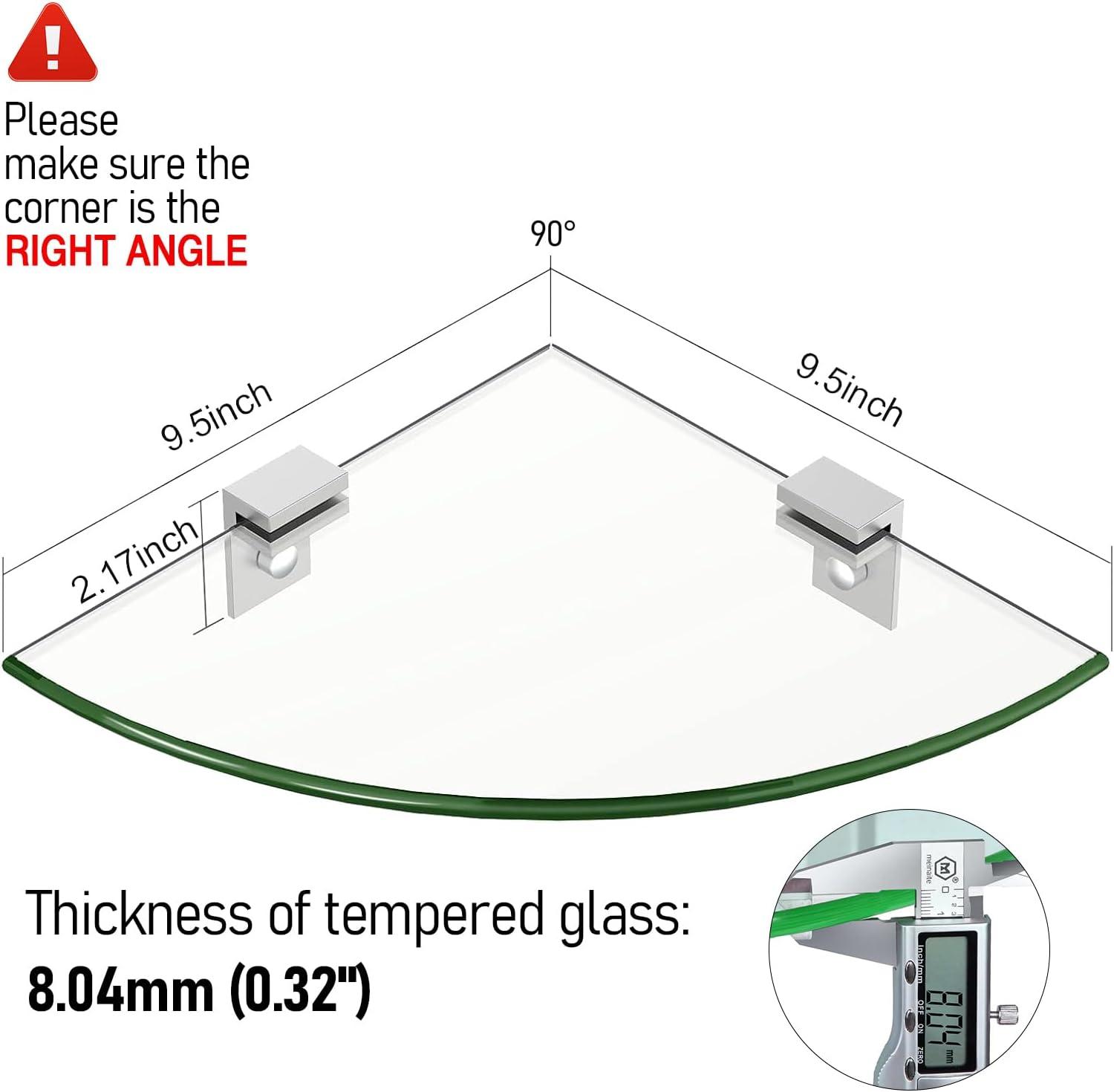 GeekDigg Glass Shelf Shower Caddie, 2-Pack Clear