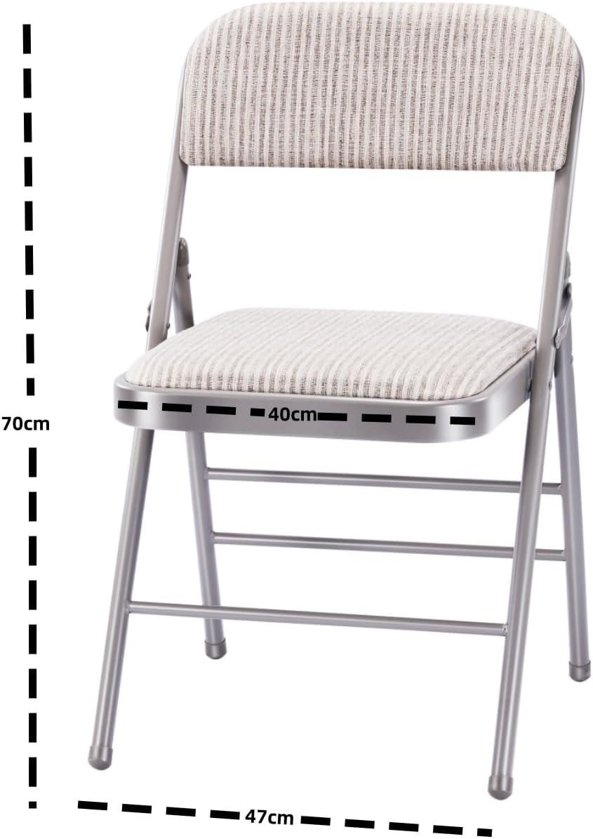 Kenidie Fabric Padded Stackable Folding Chair Folding Chair Set