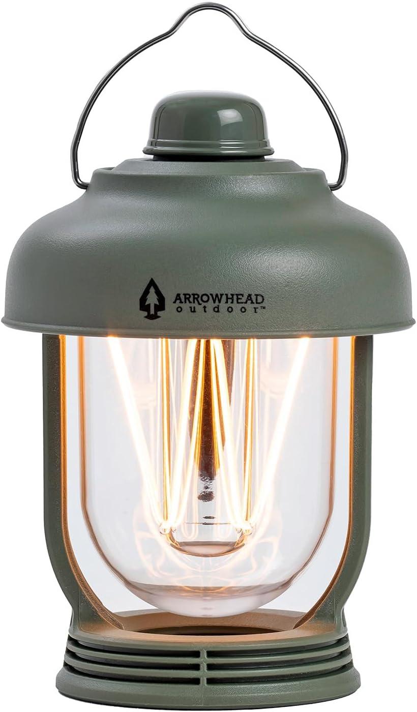 Arrowhead 280-Lumen 6-In. 4-Lighting-Modes Rechargeable LED Camping Lantern in Green