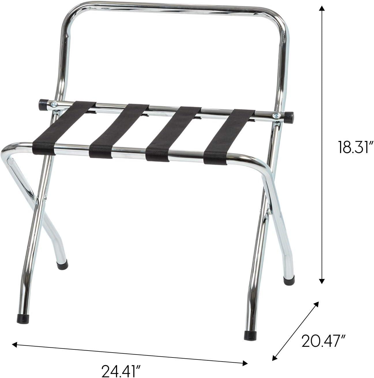 Chrome Steel Foldable Luggage Rack with Support Bar