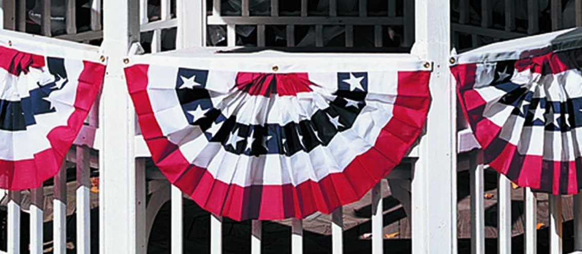 American Pleated Fan with Stars and Stripes by Annin, 3’ x 6’