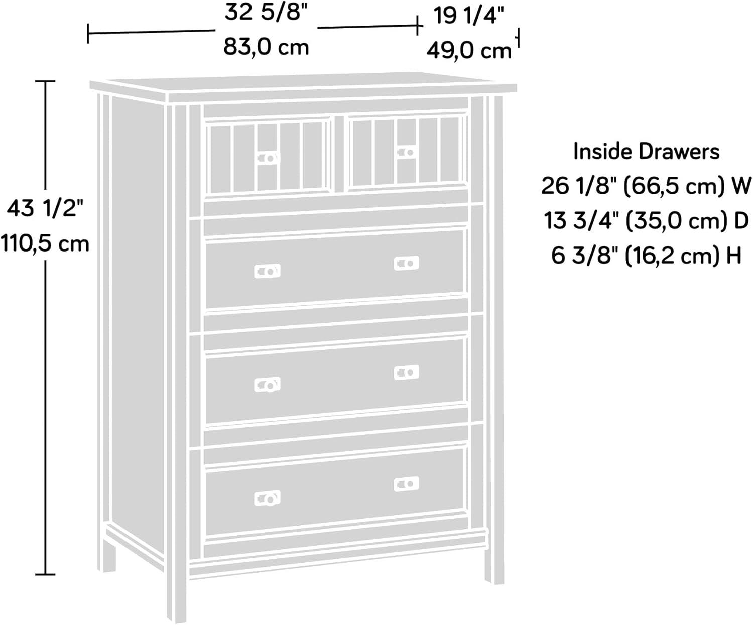 Chalked Chestnut 4-Drawer Spacious Dresser with Slat-Front Detail