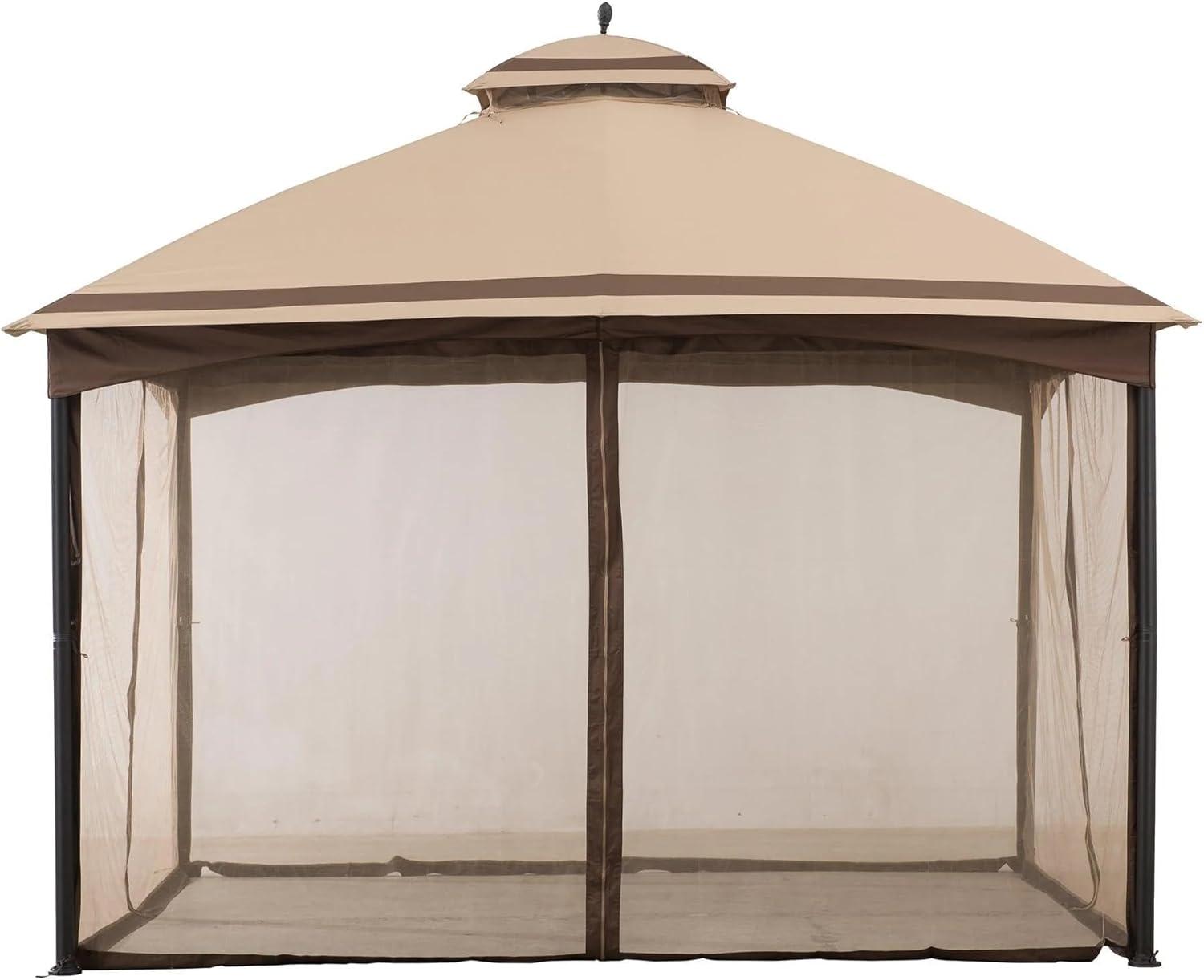 Sunjoy 2 Tone Striped 10.5 x 13 ft. 2 Tier Fabric Topped Steel Gazebo
