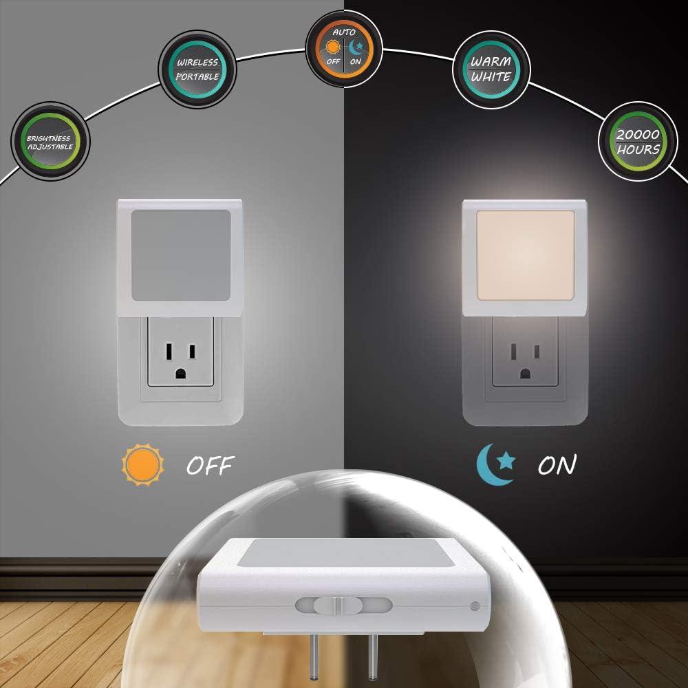 Warm White Adjustable LED Night Light for Kids Room, 2 Pack