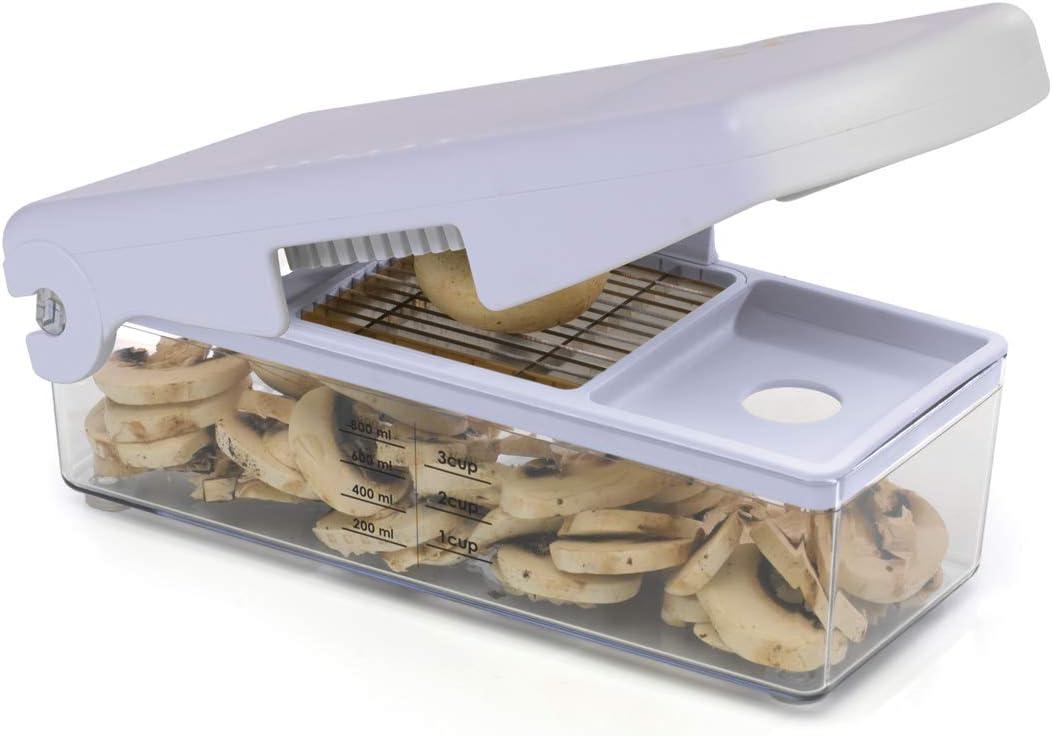 Prepworks Fruit and Vegetable Chopper: Manual Food Chopper, 3 Blades, Dishwasher-Safe, ABS & Stainless Steel, Red/Green/Yellow