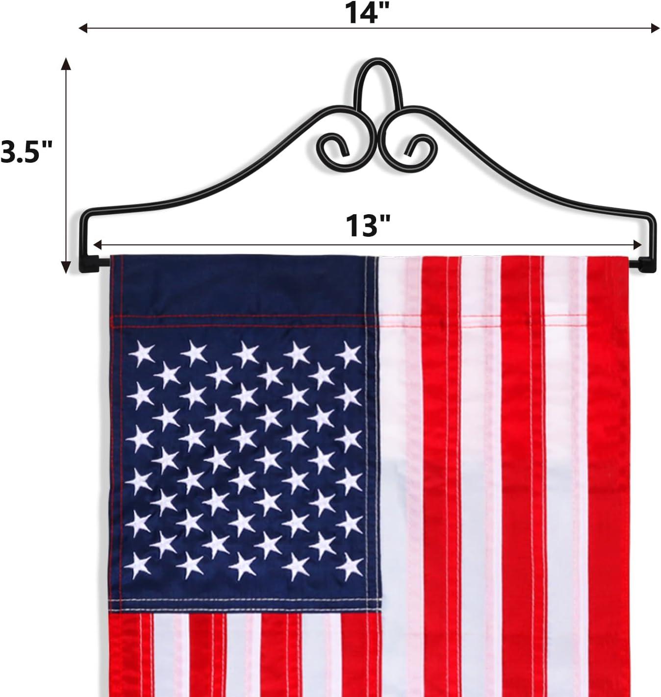 Anley Wrought Iron Garden Flag Hanger - Garden Banner Holder Detached to Use - Rust Resistant & Black Matte Coating