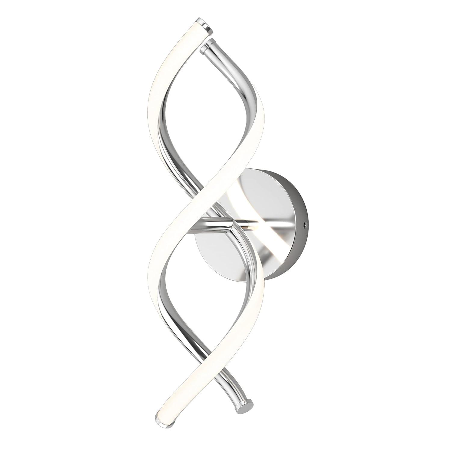 DNA 4.7 in. 1-Light Chrome Plated Selectable 3 CCT Integrated LED Sconce Vanity Light