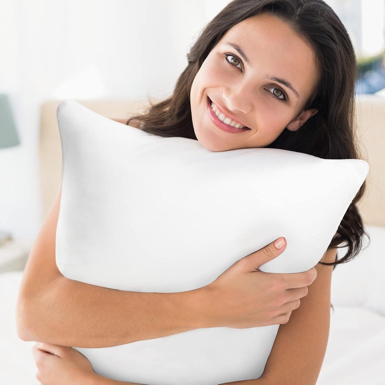 16 x 16 White Polyester Square Pillow Inserts Set of 2