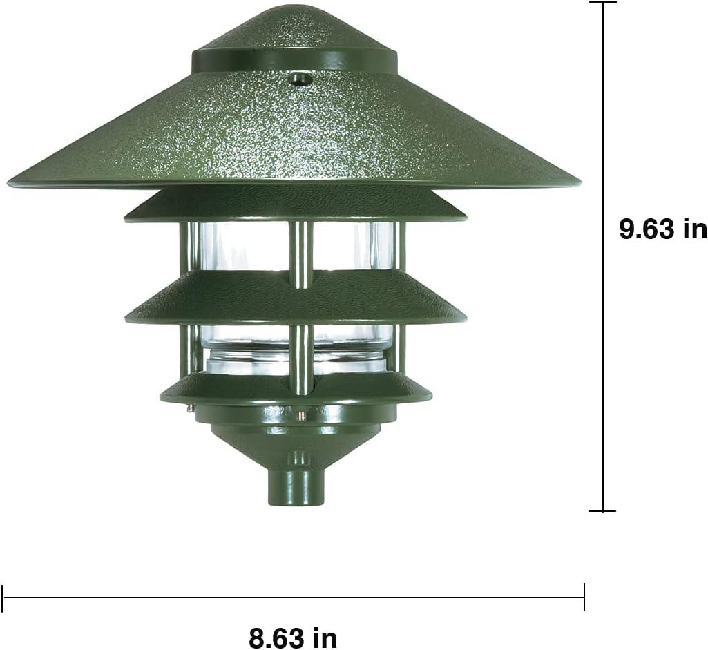 Large Green Metal 3-Tier Pagoda Pathway Light