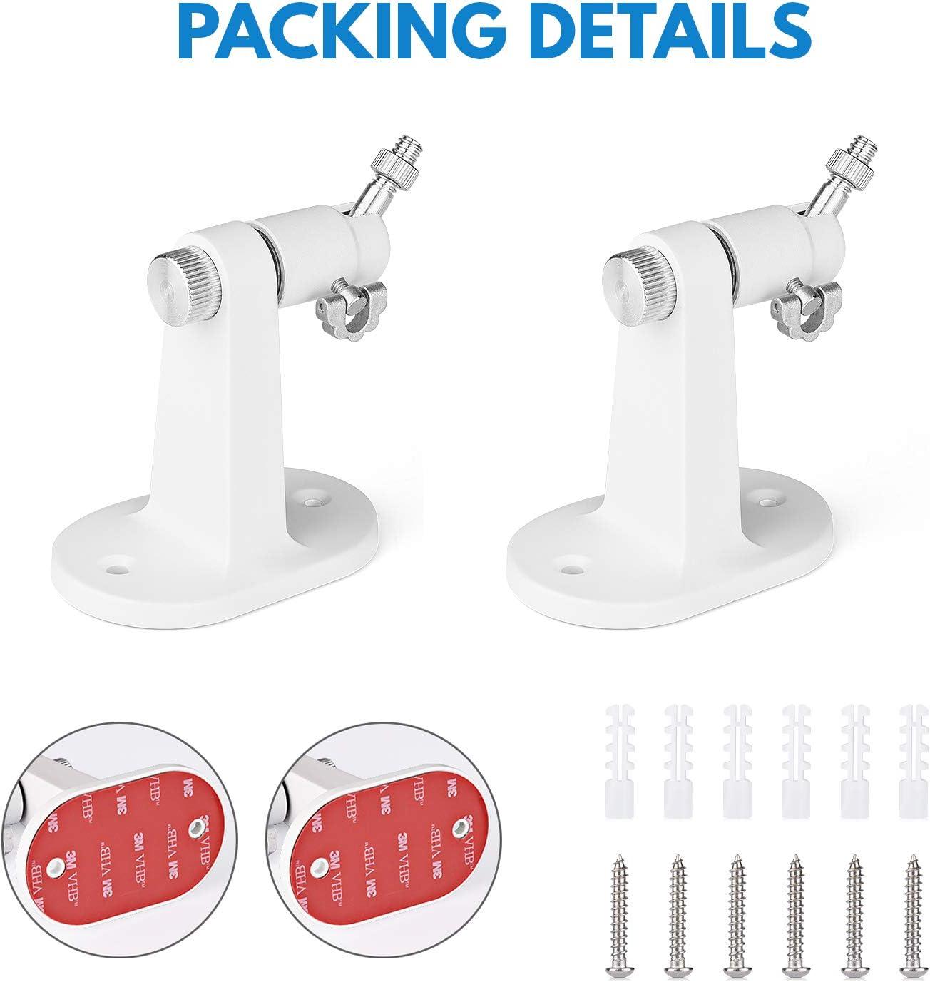 2Pack Security Wall Mount for Arlo Pro/Pro2/Pro3/Pro4/Ultra/Ultra2/Essential Spotlight Camera, Adjustable Indoor/Outdoor Mounting Bracket for Your Surveillance Camera (White)