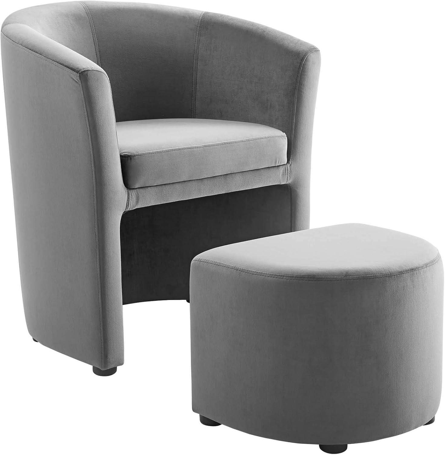 Divulge Performance Velvet Arm Chair and Ottoman Set by Modway