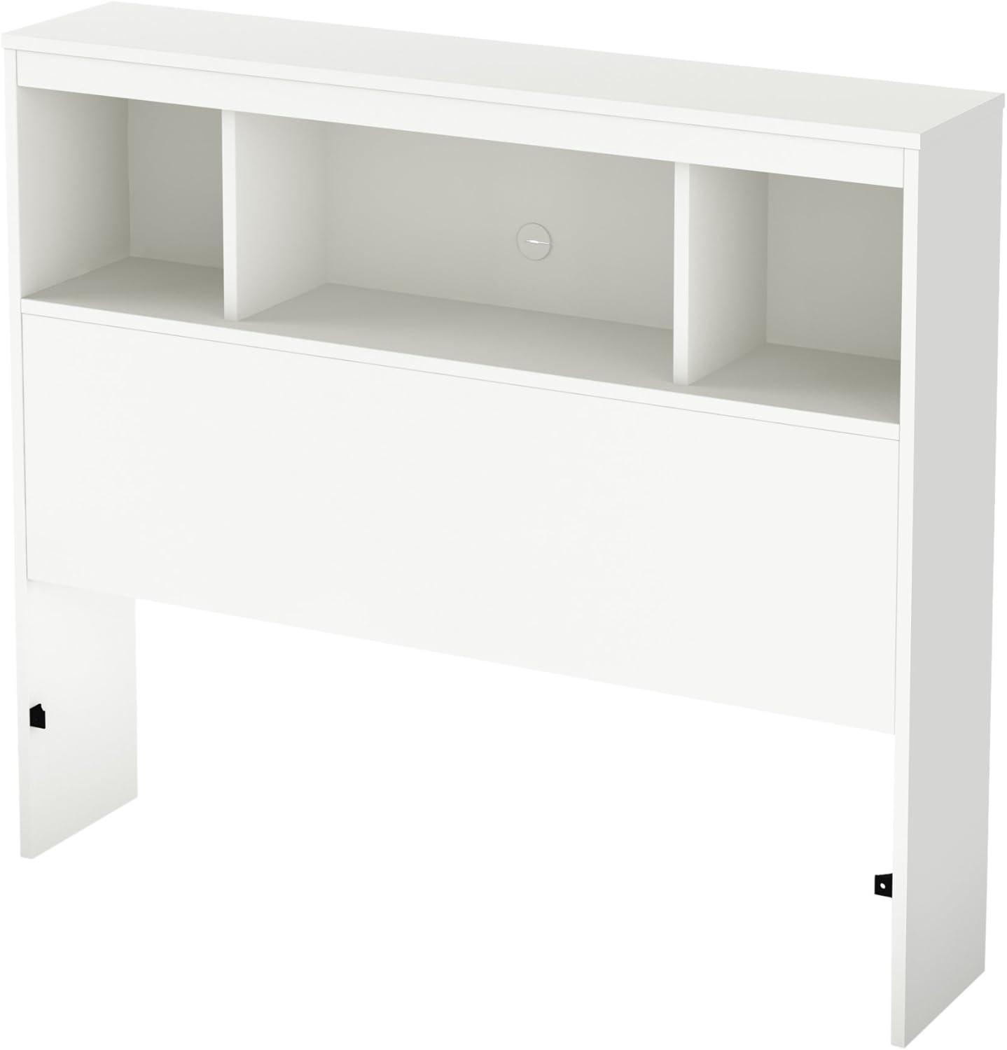 Twin Litchi Kids' Bookcase Headboard   Pure White  - South Shore