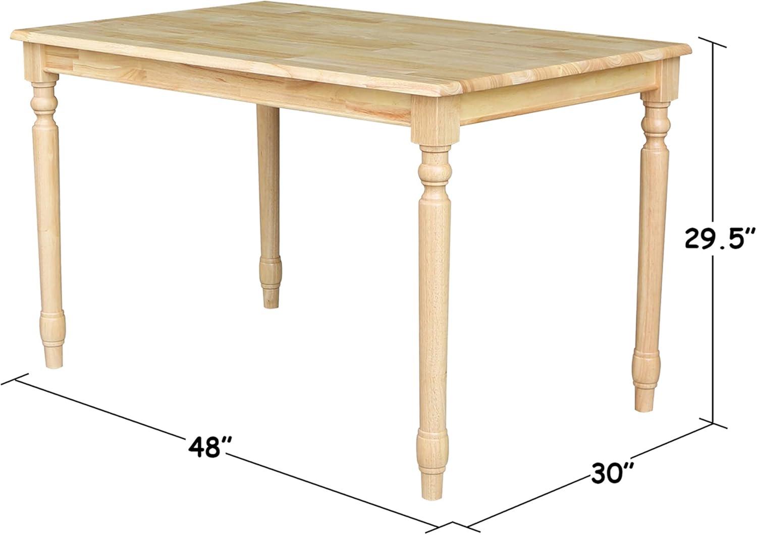 GEROBOOM 30 by 48-Inch Solid Wood Top Table  Natural