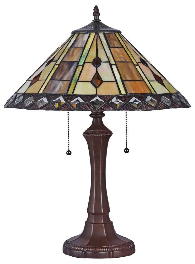 Chloe Lighting Godwine Tiffany-style 2 Light Geometric Table Lamp 16" Shade