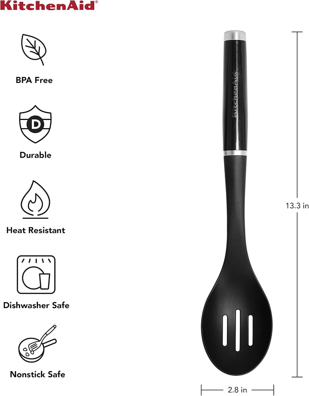 KitchenAid Black Nylon Heat-Resistant Slotted Spoon