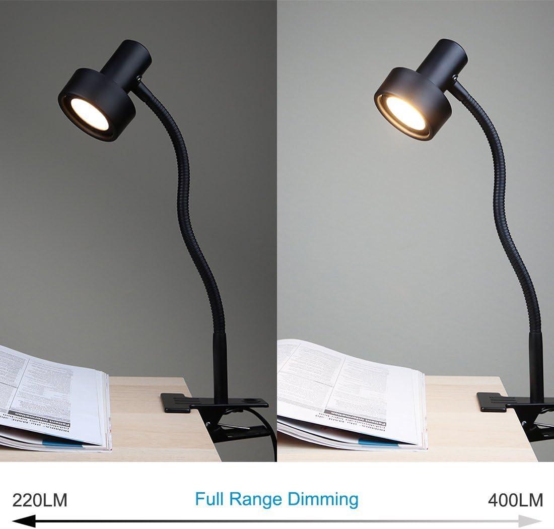 Black Adjustable Metal Clip-on Gooseneck Lamp