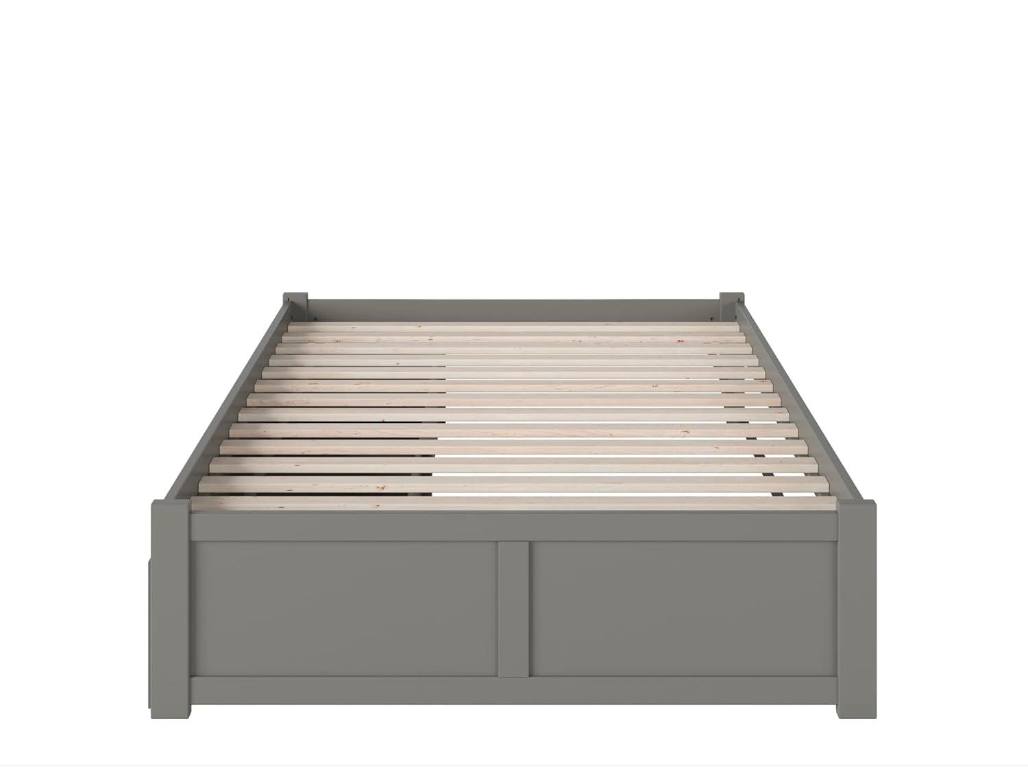 Concord Platform Bed with Flat Panel Foot Board and 2 Urban Bed Drawers, Multiple Colors, Multiple Sizes