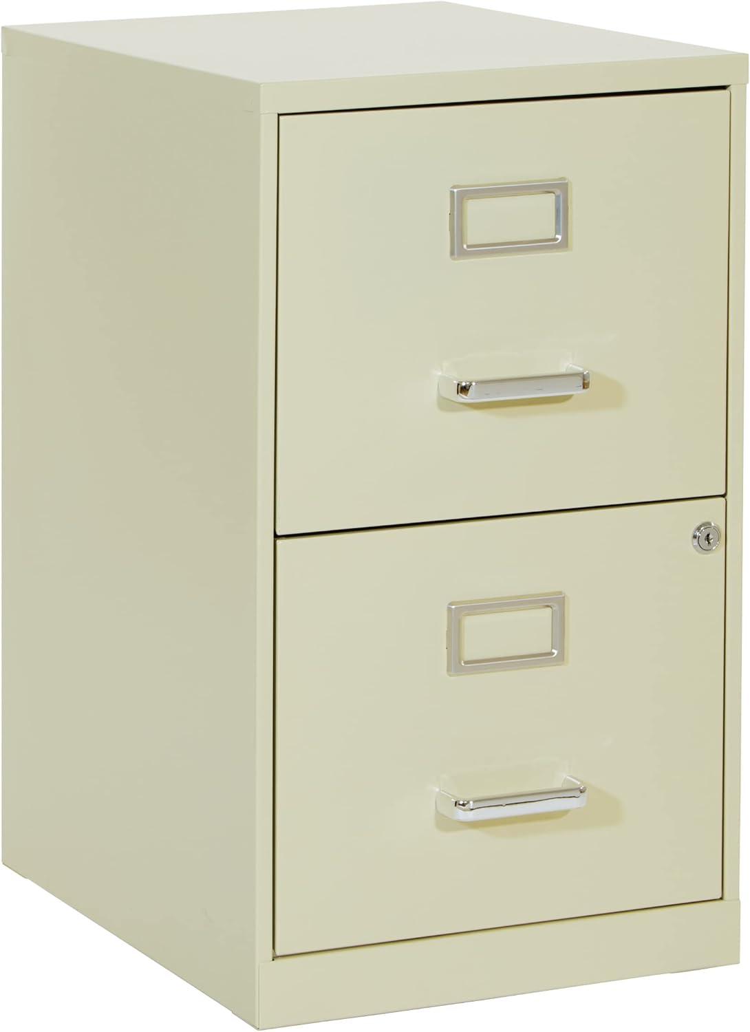 2 Drawer Locking Metal File Cabinet in Tan