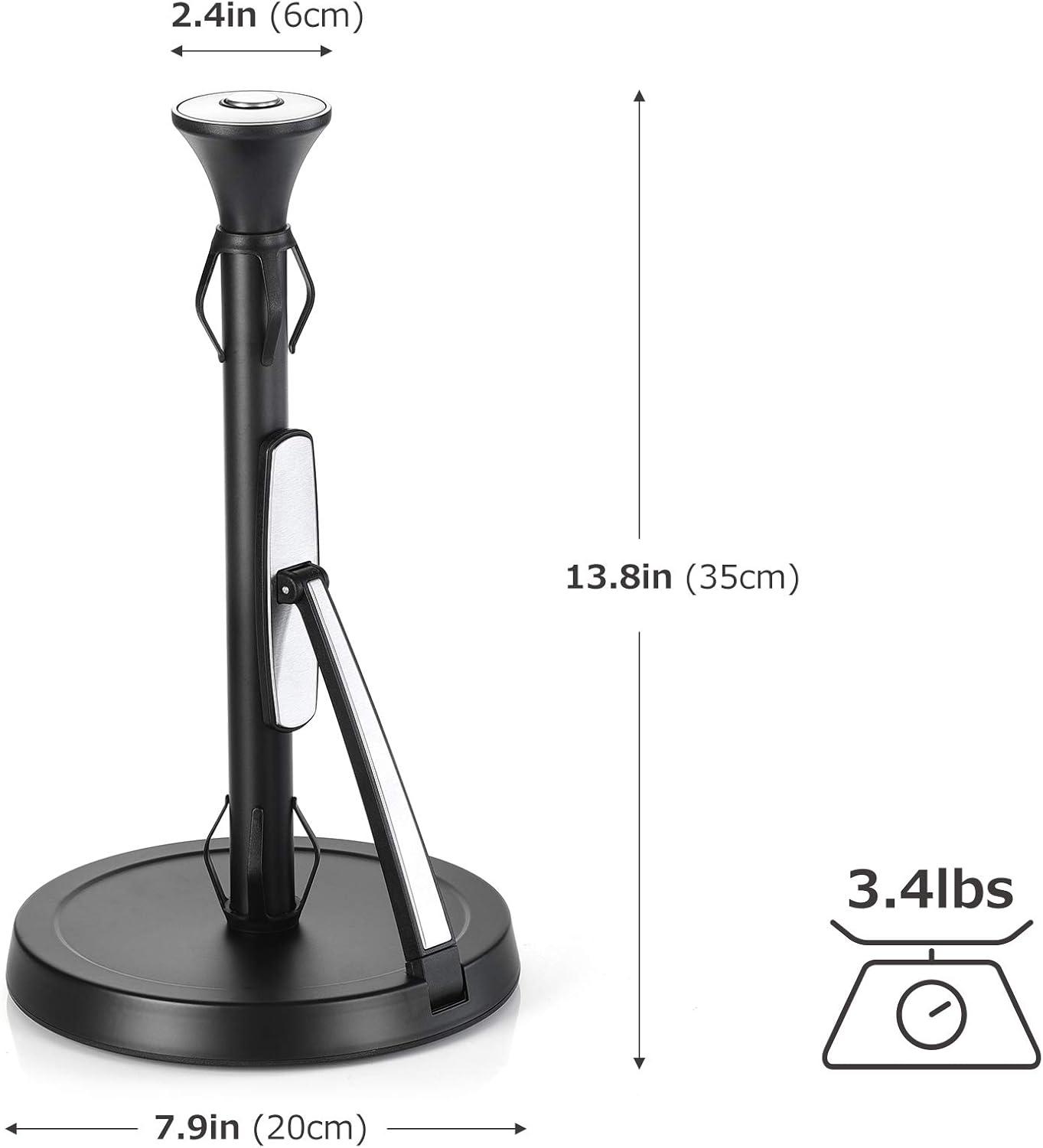 Black Stainless Steel Tension Arm Paper Towel Holder