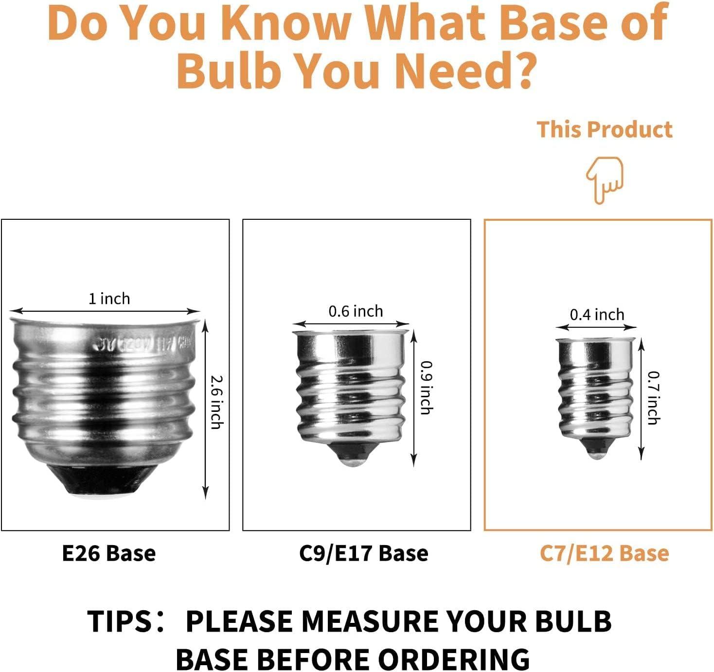 KY G40 Replacement LED Light Bulbs, 25 Pack Clear Globe Bulb fits E12 C7 Candelabra Screw Base Sockets, 1.5 Inch Dimmable Edison Light Bulbs for Indoor Outdoor Patio Decor, Warm White