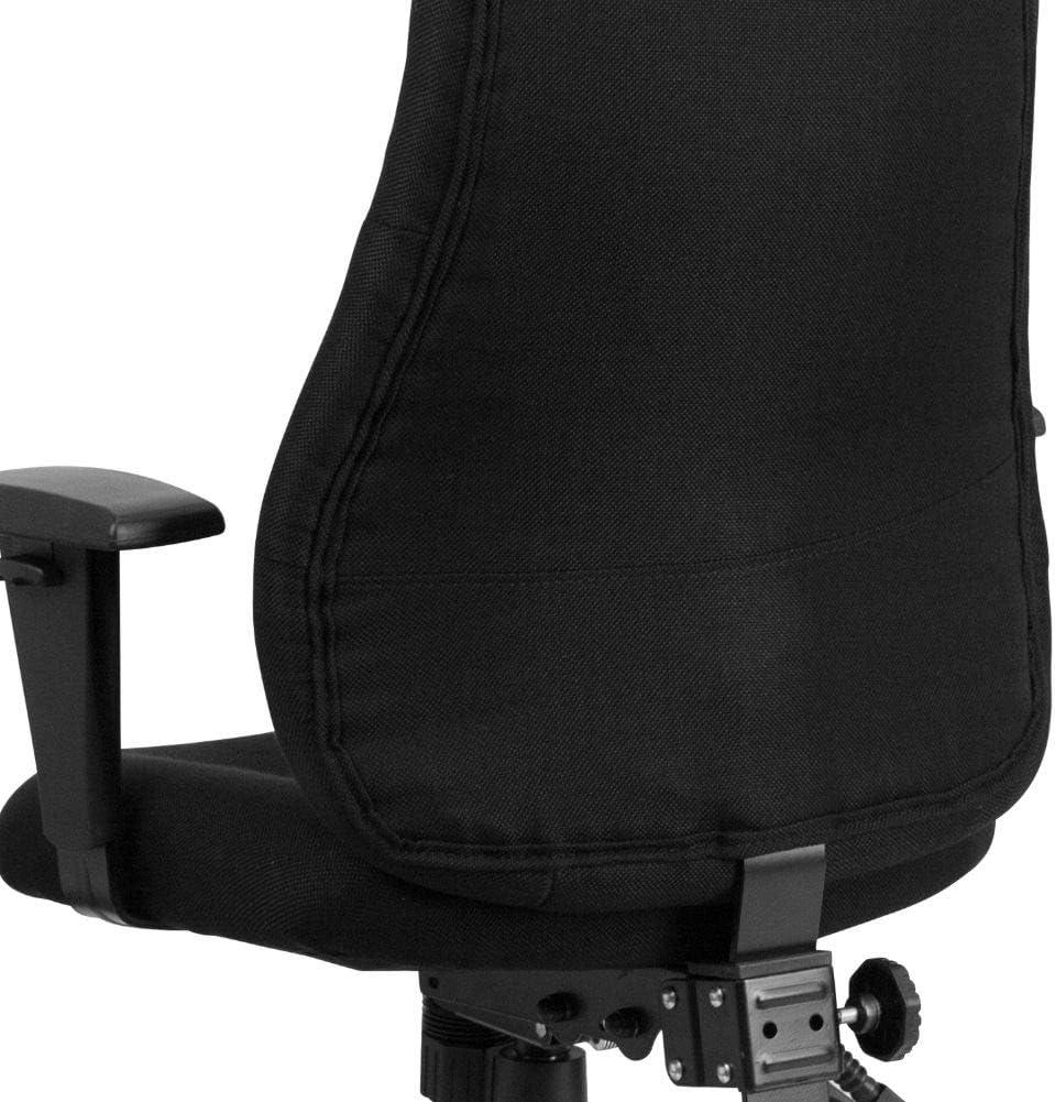 High Back Black Fabric Ergonomic Swivel Task Chair with Adjustable Arms