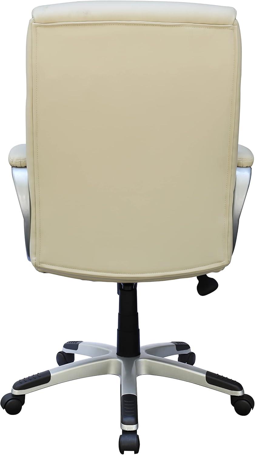 Modern Mid Back Executive Chair Ivory - Boss Office Products: Pneumatic, Swivel, Ergonomic Design